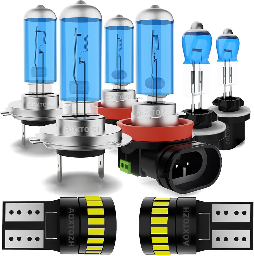 Headlight Bulbs Fit for 2014-2016 Kia Sorento,H7 H11 High Low Beam Light Bulbs 881 fog light License Plate Lights Combo,Halogen Headlight,300% Brightness,Plug and Play,6000K White,8 Pcs