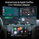 Wireless CarPlay Adapter for iPhone, Apple CarPlay & Android Auto, Mini 7-Color Ambient Light Car Play Dongle, Converts Wired to Wireless, Compatible with Built-in CarPlay Vehicles, Easy Plug & Play