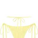 ZAFUL Textured Halter Bikini for Women 2 Piece Triangle Bikini Sets Sexy High Cut Bathing Suit Side Tie Swimsuits (Yellow, S)