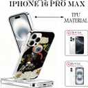 iPhone 16 Pro Max Case, Collage Cases for iPhone 16 Pro Max, Scratch Resistant Shockproof Cover, Aesthetic Clear Phone Cover, Spooky Vintage Cases, Eyeball Skull Collage DesignB108