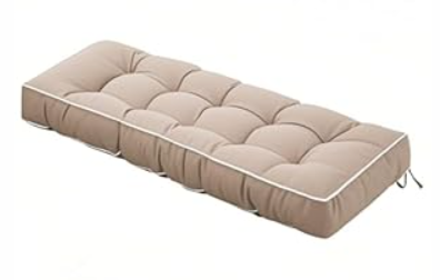 Outdoor Bench Cushion with Ties,41 inch Water-Resistant Thick Tufted Loveseat Seat Cushion for Patio Furniture brown