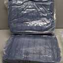 Love's cabin Seersucker Navy Blue Twin XL Comforter Set, 5-Piece All Season Lightweight Bed in a Bag Bedding Set with Comforter, Flat Sheet, Fitted Sheet, Pillowcase and Sham