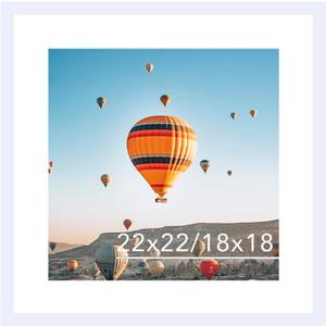 JCJMY 22x22 Picture Frame White with 18x18 Mat, Display Photo 18x18 with Mat or 22 x 22 Without Mat, Wall Hanging Large 22x22 Poster Frame with Shatter Resistant Plexiglass, White
