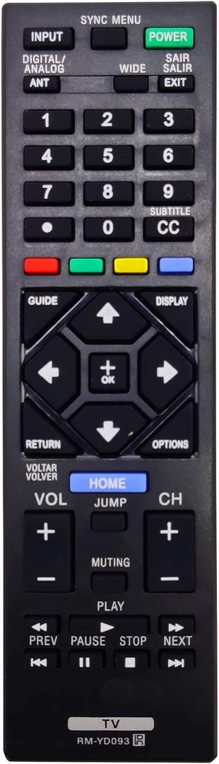 RM-YD093 TV Remote Control for Sony KDL-32R435A/ 39R475A/ 40R450A/ 40R455A/ 40R457A/ 40R471A/ 40R475A/ 40R485A/ 42R474A/ 42R475A/ 46R450A/ 46R455A/ 46R457A/ 46R475A/ 46R485A/ 50R450A