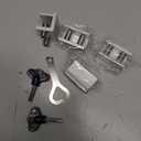 Window Locks, 4 Sets, Alu Alloy Material Window Lock for Vertical&Horizontal Sliding Windows and Doors, Adjustable Security Window Stop, for Child Home Safety, Bedroom, Office&Balcony(Silver Large)