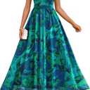 ZESICA Women's Summer Sleeveless Floral Maxi Dress 2026 Casual Crewneck Mesh A Line Flowy Boho Beach Party Long Dresses