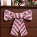Hungdao 2 Pcs Christmas Kitchen Towels Bows Decor Christmas Decorative Dish Hand Towels Red and White Stripes Cabinet Bows for Xmas Bathroom and Kitchen Decor