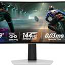 Samsung 49" Odyssey OLED G9 (G91SD) Dual QHD QD-OLED G-Sync Compatible Curved Gaming Monitor, 144Hz, 0.03ms, AMD FreeSync Premium Pro, Ergonomic Stand, 3 Year, LS49DG910SNXZA, 2024