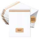BOX USA Rigid Mailers 9" x 11" (100-Pack) - Cardboard Mailer Envelopes for Photos, Important Documents, Certificates - Stay Flat, 9x11 1/2" 100-Pk