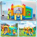 FBSPORT Inflatable Bounce House, Bounce House with Side Toy Market Stand Football Shooting, Inflatable Bouncer Bouncy Castle for Kids with 480W Blower Big Ball Pit for Outdoor Indoor, 9.58 ft L x 8 ft W x 5.7 ft H