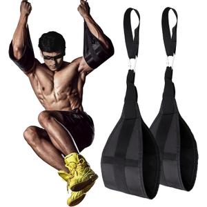 Hanging Ab Straps for Pull Up Bar: Gym Ab Sling Straps for Arm Pull up Workout Support for Training Knee and Leg Raises (Black)