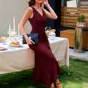BeryLove Formal Wedding Guest Evening Midi Ruffle Dresses Prom Cocktail Party Mother of The Bride Dress (M)