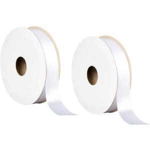 Offray 453948 5/8" Wide Single Face Satin Ribbon for Gift Wrapping, Decoration, and Crafts, Two Pack of 6-Yard Spools, White