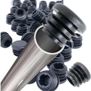 1 Inch Extra Durable Round Tubing End Cap (1-Inch Outer Dimension of Tube), 10/14 Gauge 20 Pack, Durable Black Plastic LDPE, Chair Glides (20, 10-14 Gauge)