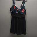 Aqua Eve Plus Size Two Piece Swimsuits for Women Tankini Bathing Suits Flowy Swim Dress ( SIZE 20W, BLACK WITH FLORAL )