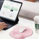 Mouse Pad with Wrist Rest, Ergonomic Mouse Pads for Desk, Office Non-Slip Mousepad with Gel Wrist Support(Light Pink, 10.6''L x 9''W)