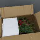 12 inch Red Christmas Table Centerpiece 5" Glitter Magnolia Flower and Red Berries Fir Greenery Artificial Christmas Floral Centerpiece in Golden Ceramic Pot Christmas Tabletop Arrangement Decor