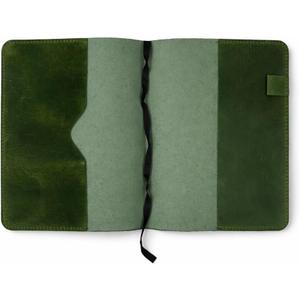Green Leather Journal Cover XL – Handmade Refillable Notebook Holder with Pen Loop, B5 Writing Organizer for Office, Travel & Professional Use 7.5 x 9.5"