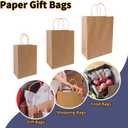 FACEBAG 90-Pack Brown Kraft Paper Bags with Handles Bulk, Assorted Sizes Gift BagsGroceryRetailPartyBirthdayShoppingBusinessGoodyCraftMerchandise Take Out Sacks