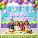 3 x Monster Party Decorations Monster Birthday Backdrop 5x3ft Happy Birthday Banner Background for Baby Shower Party Cake Table Supplies