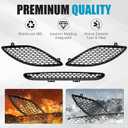 Hood Scoop Bezel Set for Dodge Charger SRT Hellcat 2015-2020 Accessories, Front Hood Scoop Grill Grille Vent Trim Black for 68202581AB 68202580AC 68202580AA 68202580AB 68202462AD, 3 Pieces Kit Set