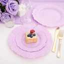 SUT 60PCS Purple Plastic Plates - Plastic Plates for Party, Purple Plates Disposable Heavy Duty, Including 10 inch Dinner Plates, 7 inch Dessert Plates, Plastic Plates for Wedding&Party