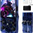 2025 New Upgrade R36MAX Handheld Game Console, Built-in 4000mAh Battery, 4K HD 4" IPS Glass Screen, Supports 18000+ Classic Games, Linux-Based Retro Gaming Console(Blue)