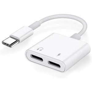 USB C Splitter, Dual USB C Audio and Charger Adapter Compatible with ipad Pro/Air 4,Samsung Galaxy Phone S21/S20/FE 5G/+/Ultra/Note 20/10+Plus,Google Pixel 4/3/2 XL