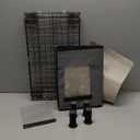 Tepoal Plastic Heated Cat House for Outside Winter, 100% Weatherproof & Insulated Outdoor Feral Cat Shelter with Safety Escape Door, Stackable Cat House with Heater for Barn Cat, Grey 17.7"x17"x17.5"