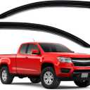 Lightronic Extra Durable Outside-Mount Auto Vent Window Visor, Fits 2015-2022 Chevrolet Colorado & GMC Canyon, Extended Cab, UV Protection Rain Guard, Original Wind Deflector, Dark Smoke, 2-Pcs