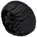Shower Cap for Women Black Bath Cap, Reversible Large Waterproof Adjustable Shower Caps Terry Lining & Elastic Band Stretch Hem Hair Hat