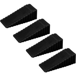 4 Pack Door Stoppers for Bottom of Door,Rubber Door Stop for Carpet, Tile, Concrete, Wood, Door Holder for Heavy Duty Door (Black)