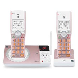 AT&T CL82257 DECT 6.0 2-Handset Cordless Phone for Home with Answering Machine, Call Blocking, Caller ID Announcer, Intercom and Long Range, Rose Gold