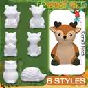 Gemscream 6 Sets Safari Animal Ceramic Painting Kit DIY Figurines,Woodland, 3.94 Inches