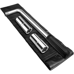 Telescoping Lug Wrench, Extended Lug Wheel Wrench with 17mm/19mm(3/4), 21mm(13/16)/22mm(7/8) Chrome Vanadium Steel Sockets for Car, Truck, Vans