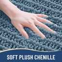 Arotive Luxury Bathroom Rugs 47x24, Extra Soft Thick Absorbent Shaggy Chenille Bath Rugs, Non-Slip Machine Wash Dry, Bath Mats for Bathroom Floor, Tub and Shower, Home Decor Accessories, Smoky Gray