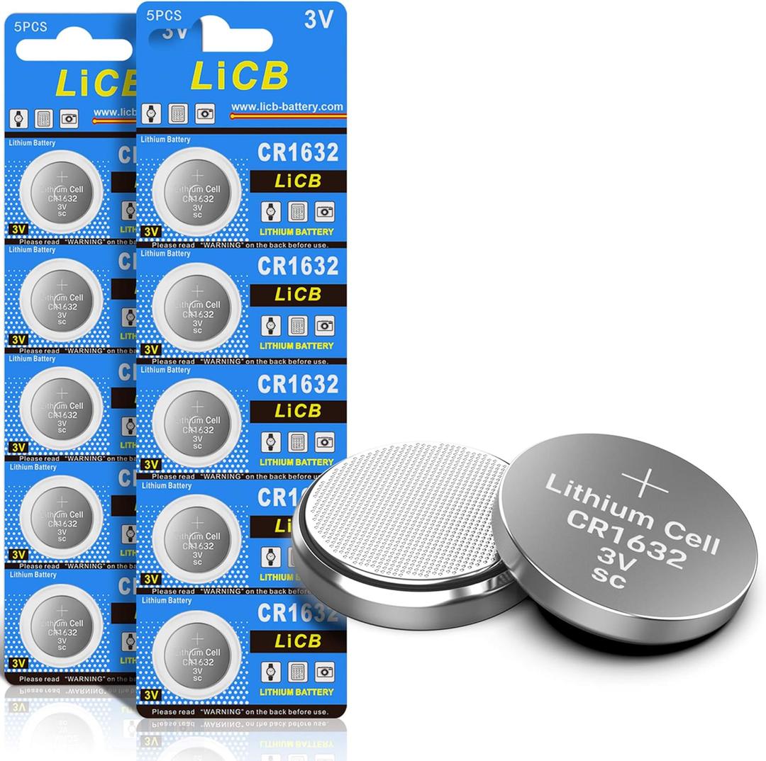 2 Pack CR1632 Battery, Long-Lasting & High Capacity CR 1632 Lithium Batteries for Car Remote & Key Fob,3V Coin & Button Cell