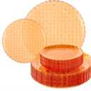 Festiva 60PCS Clear Orange Plastic Plates - Heavy Duty Weave Pattern Fancy Disposable Plates -serve for 30 guests Include 30PCS 10" & 30PCS 7" Plates for Birthday & Easter Party (Orange)