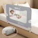 HOMEAL Bed Rail for Toddlers32" x 26" Grey, Foldable Tall Baby Bed Rail Guard for Easy Use and Storage, U-Shaped Base Width Increased by 4", Suitable for Twin, Full, Queen, King Size Bed (1Side 32in)