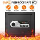1.3 Cuft Small Home Safes Water and Fireproof, Digital Security Safe Box with Programmable Keypad and Key Lock, Anti-Theft Fire Safe Document Box for Home Money Medicine Valuables