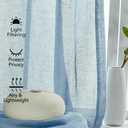 Deconovo Linen Sheer Curtains - Rod Pocket Semi Sheer Window Treatments, Light Filtering Drapes for Living Room & Bedroom, Privacy Balance, Flax Sheer Drapes, 2 Panels, Light Blue, 52W x 84L Inch