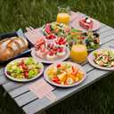 CENLBJ 150 Pcs Pink Paper Plates and Napkins and Forks,50 Guest Disposable Party Supplies Include Plates Napkins Plastic Forks for Baby Shower,Birthday,Bridal,Wedding