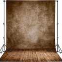 Professional Abstract Portrait Photography Backdrop,Wall with Wood Floor Backdrop for Kids Photography Baby Newborn Cake Smash Photo Shoots Hypoallergenic Fabric Photography Props(Brown-6x9ft)