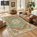 YARNSCAPE 8' x 10' Machine Washable Area Rug, Non-Slip Low-Pile Carpet