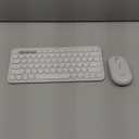 Logitech Pebble 2 Combo, Wireless Keyboard and Mouse, Quiet and Portable, Customizable, Logi Bolt, Bluetooth, Easy-Switch for Windows, macOS, iPadOS, Chrome - Tonal White