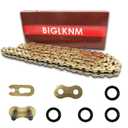520 X-Ring Chain, 114 Links Heavy Duty Motorcycle Gold Chain with Connecting Master Link