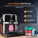 TECBEARS High Speed PLA 3D Printer FilamentMatte PLA Filament 1.75mm for High Speed 50-600mm/s, High Toughness Matte Filament, Black 1KG