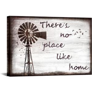 sechars Home Quotes Wall Art Vintage Farmhouse Windmill Painting Art Prints Family Family Sign Canvas Rustic Home Wall Decor Ready to Hang 16x24inches