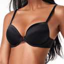Deyllo Women's Push Up Bra Deep V Underwire Bra Full Coverage Lightly Padded Bras (Black)