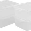Clear Storage Boxs with Lids, 14 Quarts Latching Storage Totes Bins Set of 4